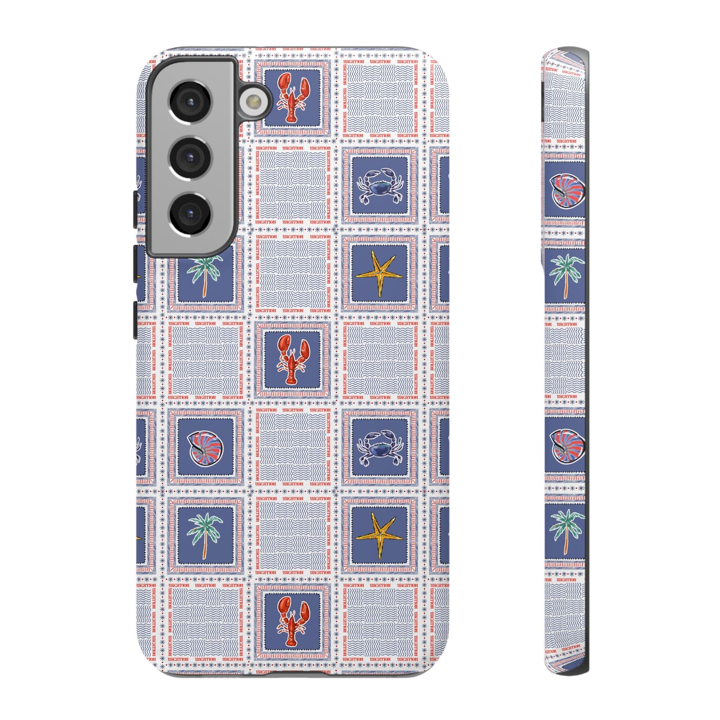 Lobsters Sailboats Seashells - Cell Phone Tough Case