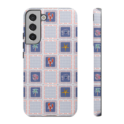 Lobsters Sailboats Seashells - Cell Phone Tough Case