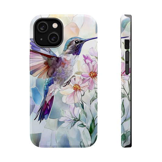 Stained Glass Hummingbird MagSafe iPhone Case