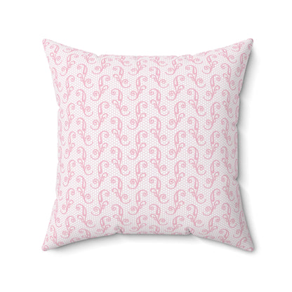 Pink Scroll Patterned - Indoor Throw Pillow