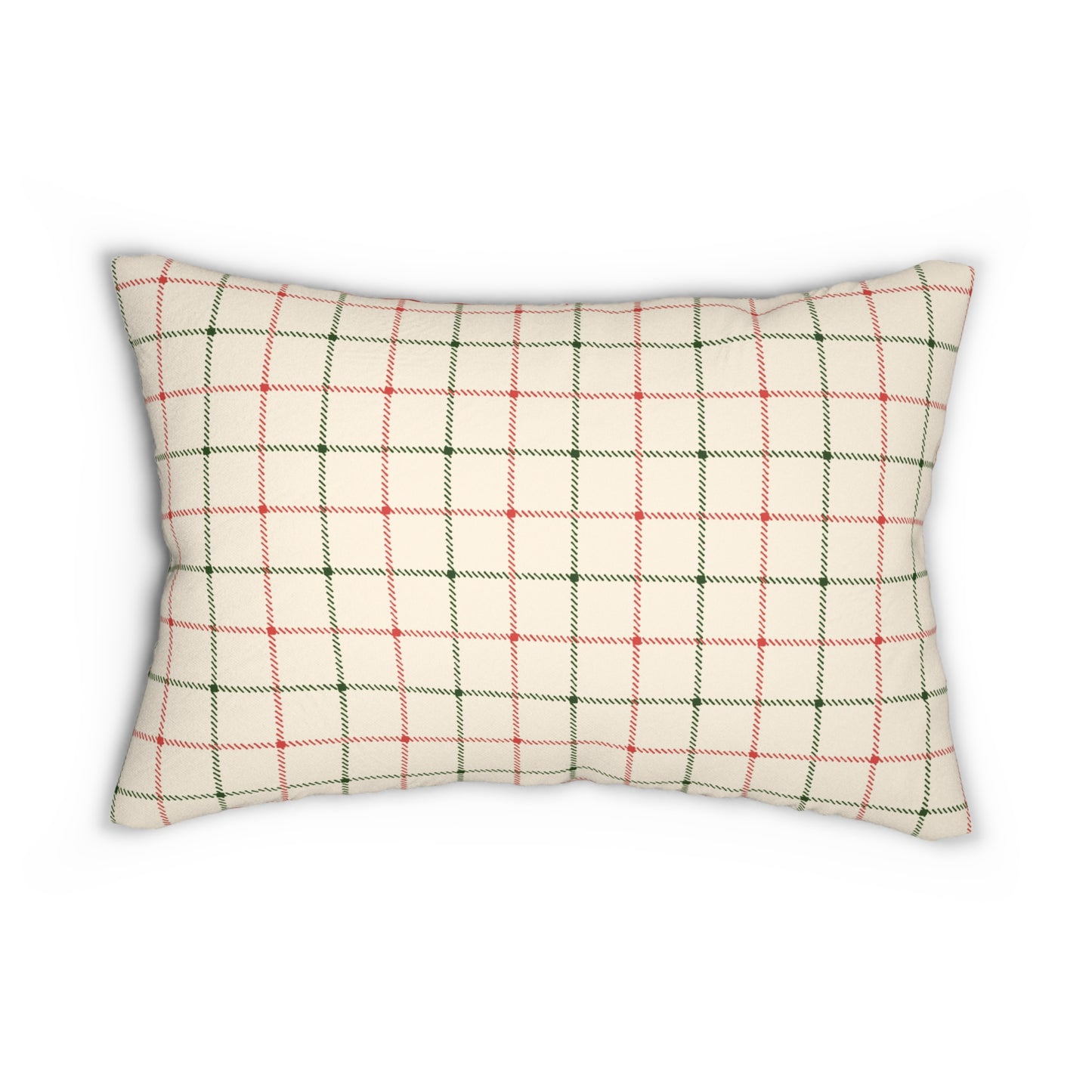 Red and Green Plaid - Indoor Lumbar Pillow