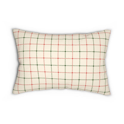 Red and Green Plaid - Indoor Lumbar Pillow
