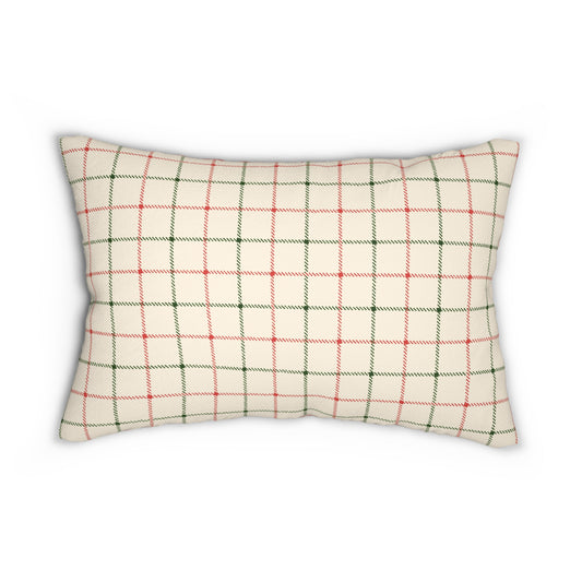 Red and Green Plaid - Indoor Lumbar Pillow