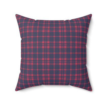 Let It Snow Gnome with Red & Blue Gingham Back - Indoor Throw Pillow