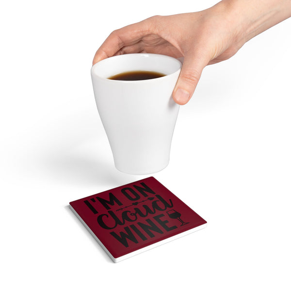 Chic Wine Lover's Ceramic Coaster - Fun Gift for Friends, Great for Home Decor, Housewarming, Parties, or Wine O'clock!