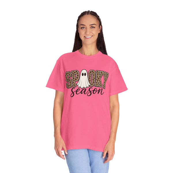 Spooky Season Leopard Print Ghost Halloween Graphic T-Shirt