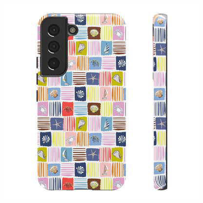 Colorful Seashells Sailboats and Starfish Summer Themed Phone Case