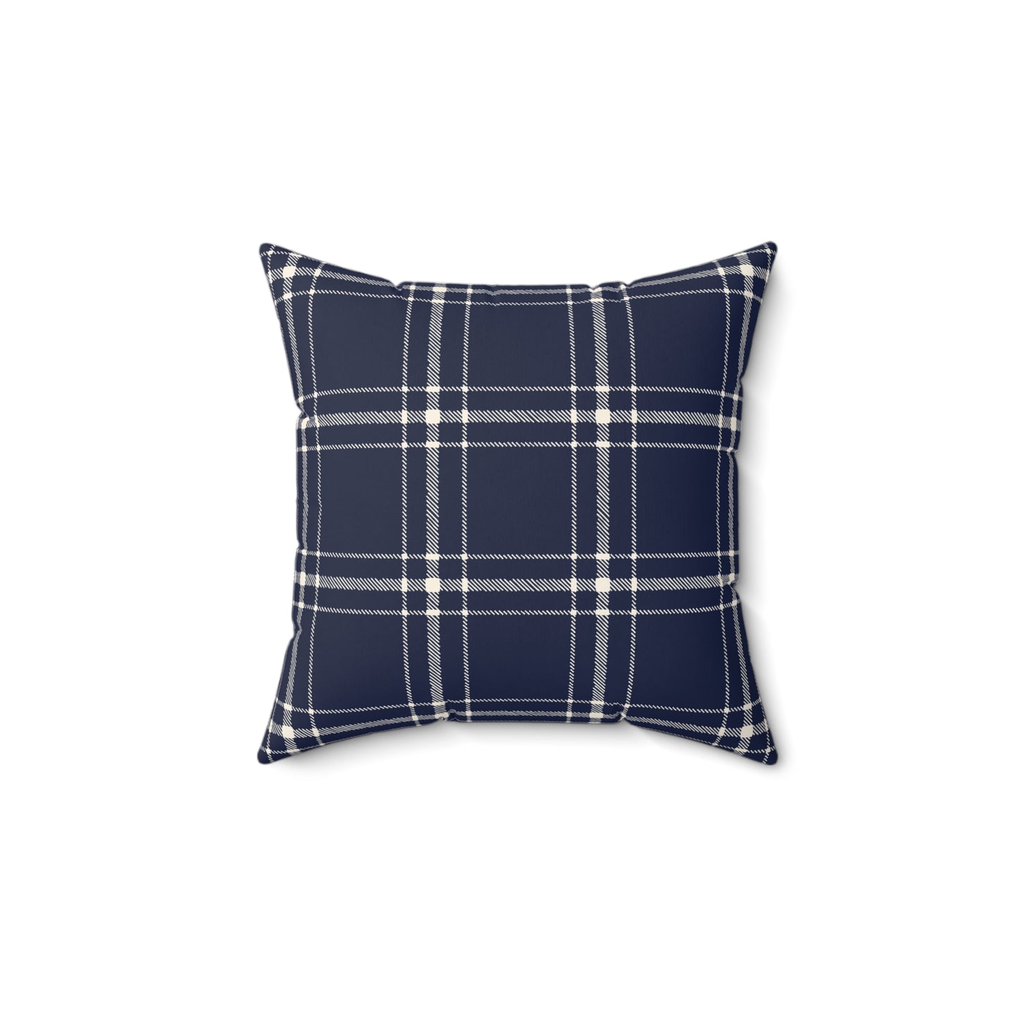 Blue and White Plaid - Decorative Throw Pillow