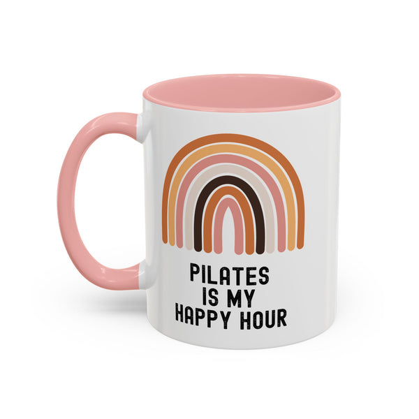 Pilates Is My Happy Hour Funny Coffee Mug Gift for Pilates Lover Women Workout Cup Mothers Day