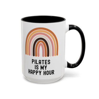 Pilates Is My Happy Hour Funny Coffee Mug Gift for Pilates Lover Women Workout Cup Mothers Day