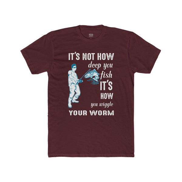 Wiggle Your Worm Cotton Crew Tee Bass Fishing Funny Tee Graphic Tee