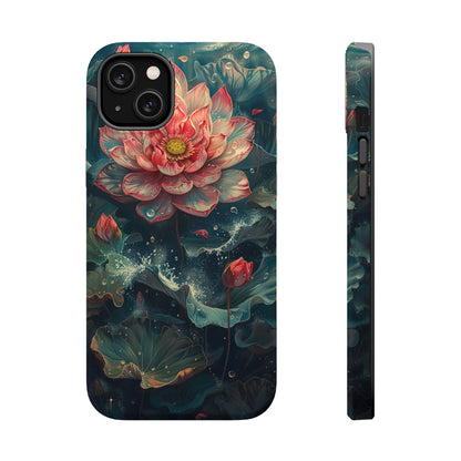 Elegant Lotus Blossom Artistic MagSafe iPhone Case