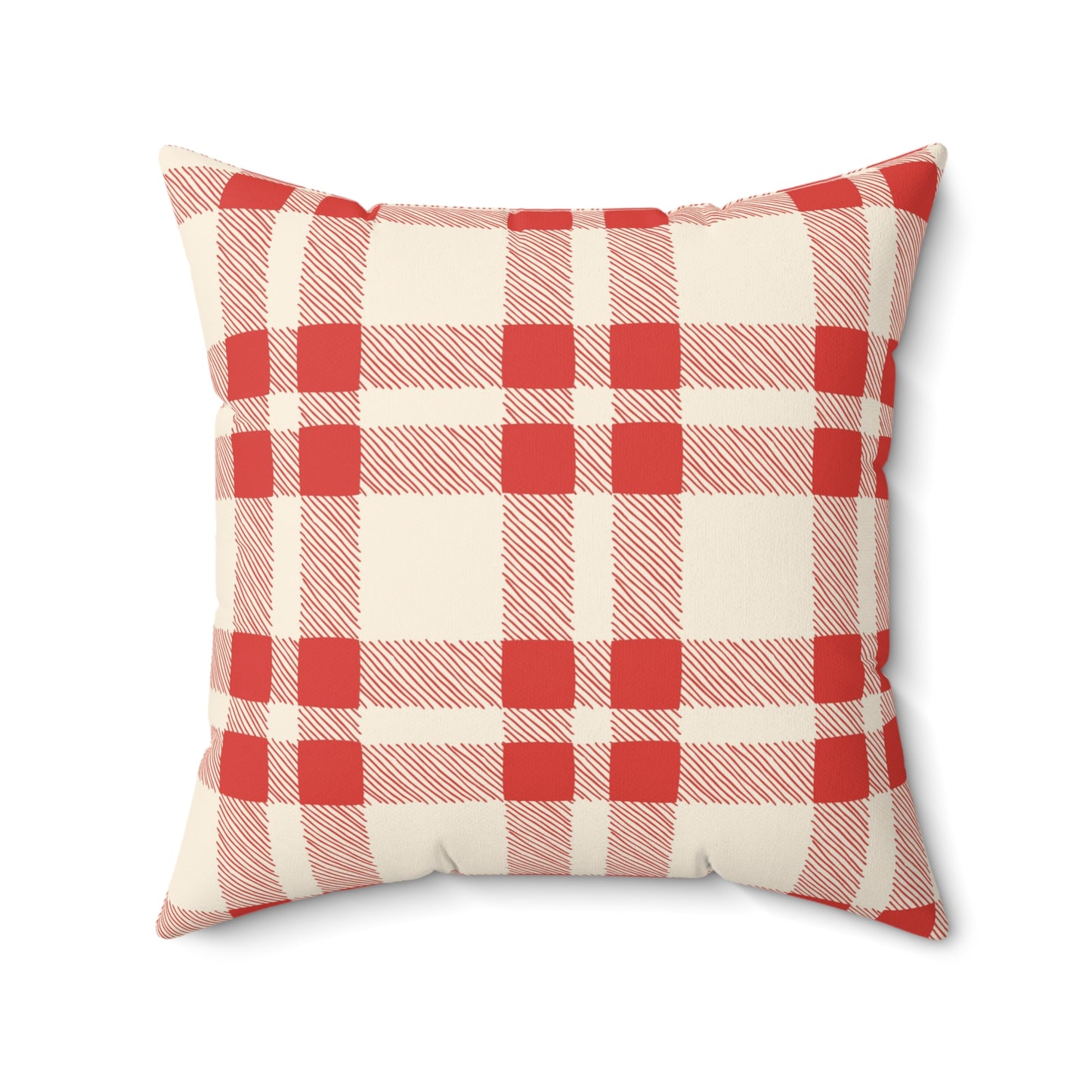 Red and White Gingham - Indoor Throw Pillow - Front and Back Design