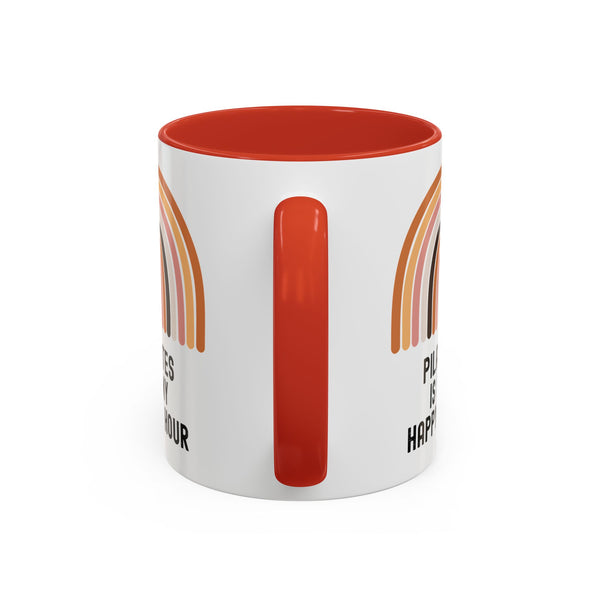 Pilates Is My Happy Hour Funny Coffee Mug Gift for Pilates Lover Women Workout Cup Mothers Day