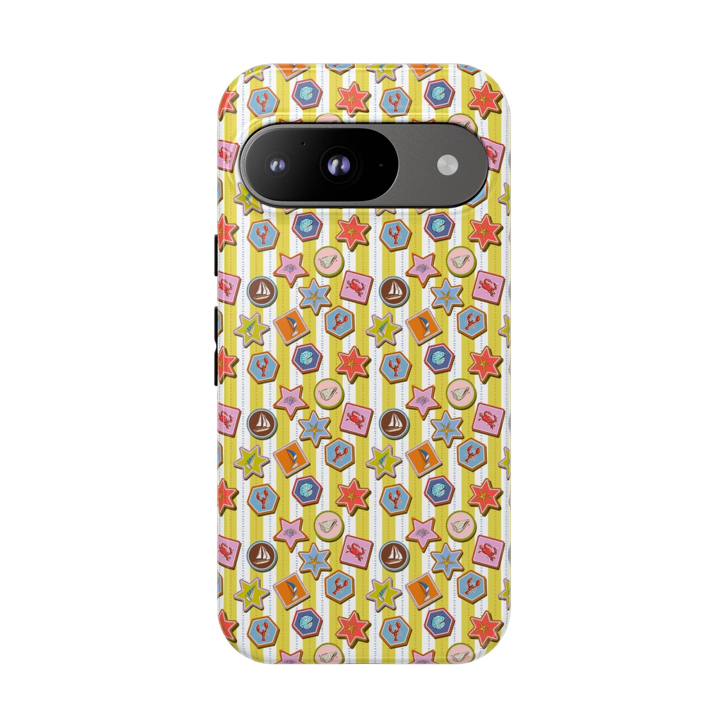 Yellow and White Striped Summer Themed Phone Case