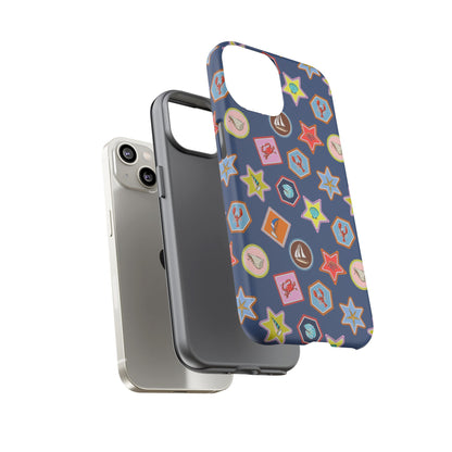 Lobsters Sailboats and Seashells on Navy Blue Phone Case