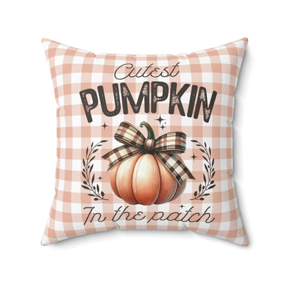 Cutest Pumpkin in the Patch - Indoor Square Throw Pillow - Front and Back Design