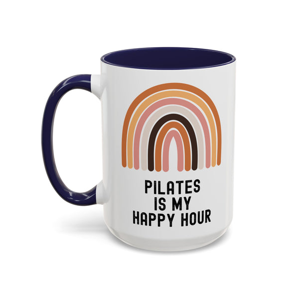 Pilates Is My Happy Hour Funny Coffee Mug Gift for Pilates Lover Women Workout Cup Mothers Day