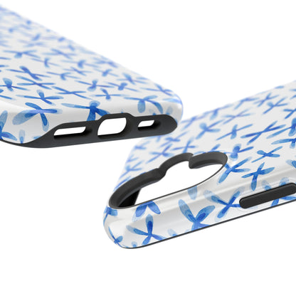 Blue Floral MagSafe iPhone Case — Magnetic Impact-Resistant