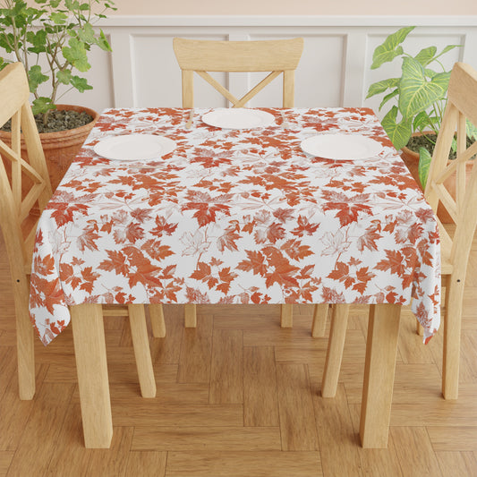 Fall Leaf Toile De Jouy Square Tablecloth