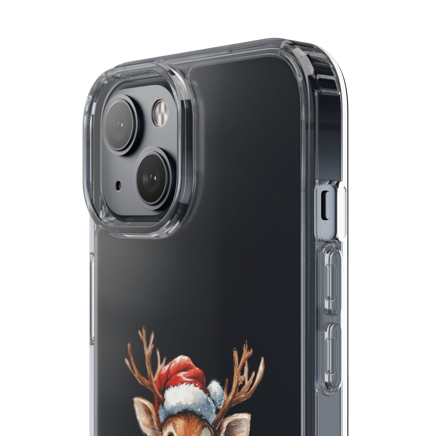 Festive Reindeer on a Clear Phone Case