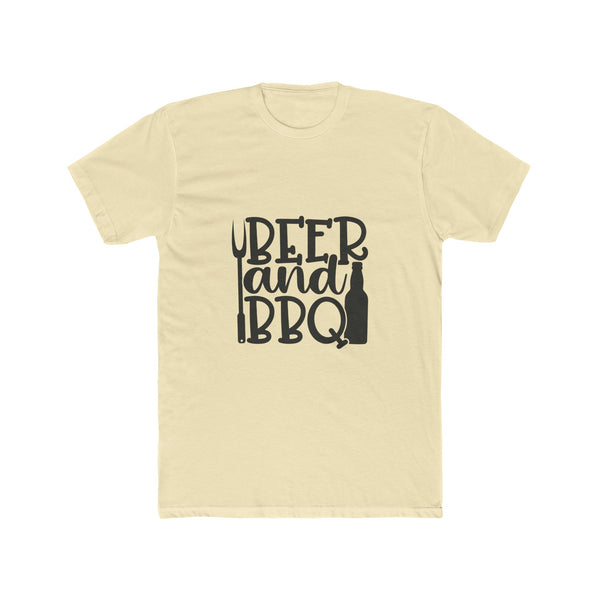 Men's Beer and BBQ Cotton Crew TShirt Beer Themed Barbecue Themed Tee
