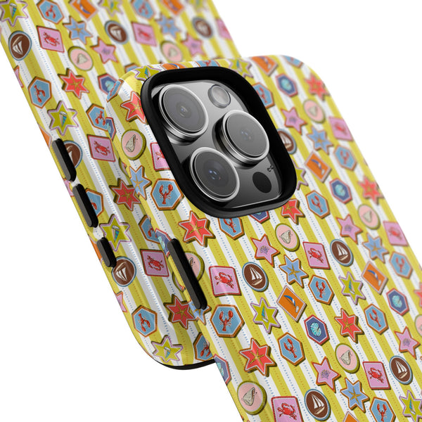 Yellow and White Striped Summer Themed Phone Case
