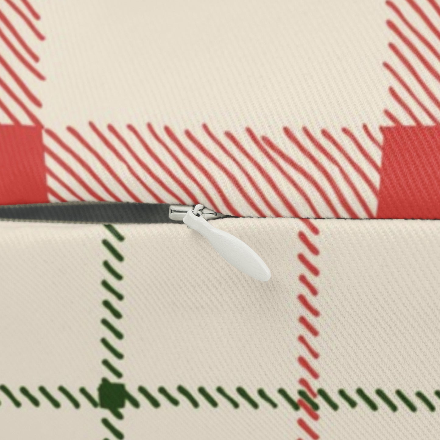 Red and Green Plaid - Indoor Lumbar Pillow