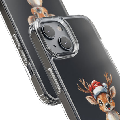 Festive Reindeer on a Clear Phone Case