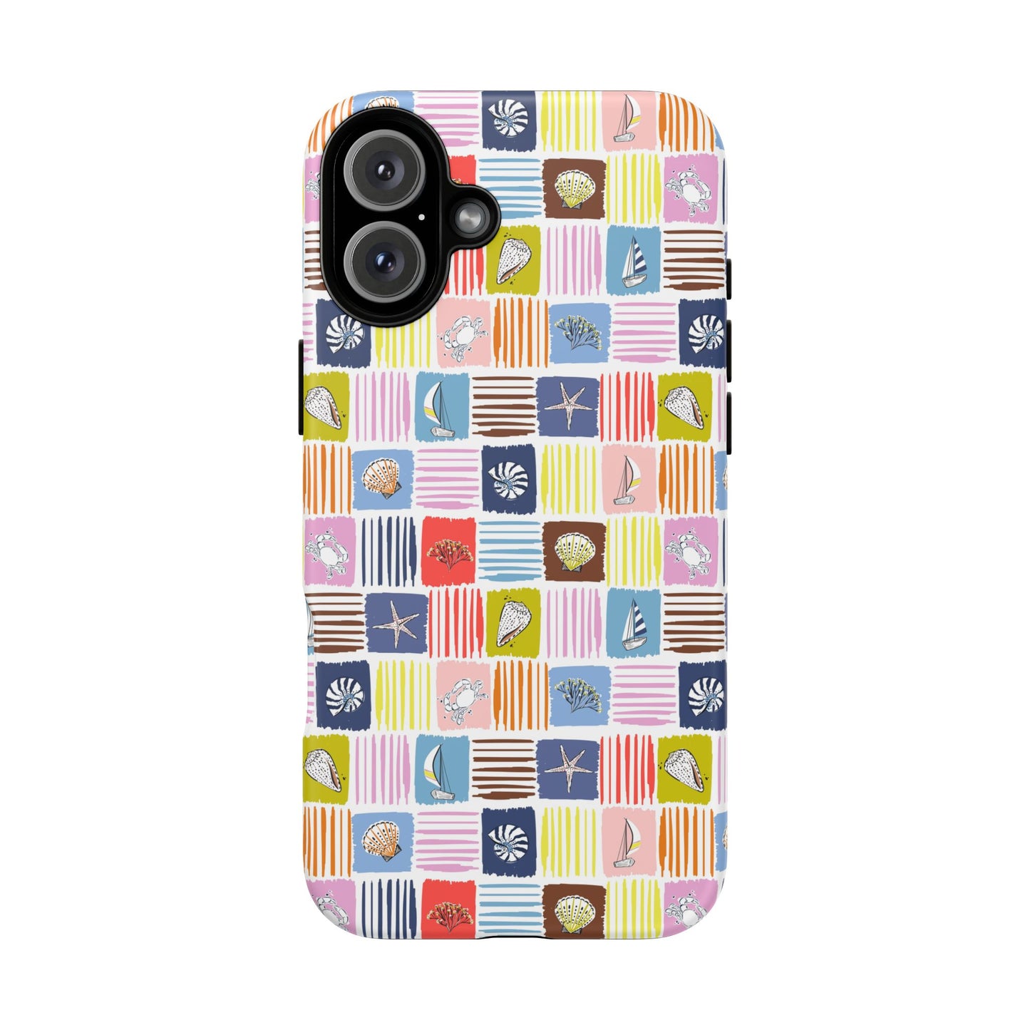 Colorful Seashells Sailboats and Starfish Summer Themed Phone Case