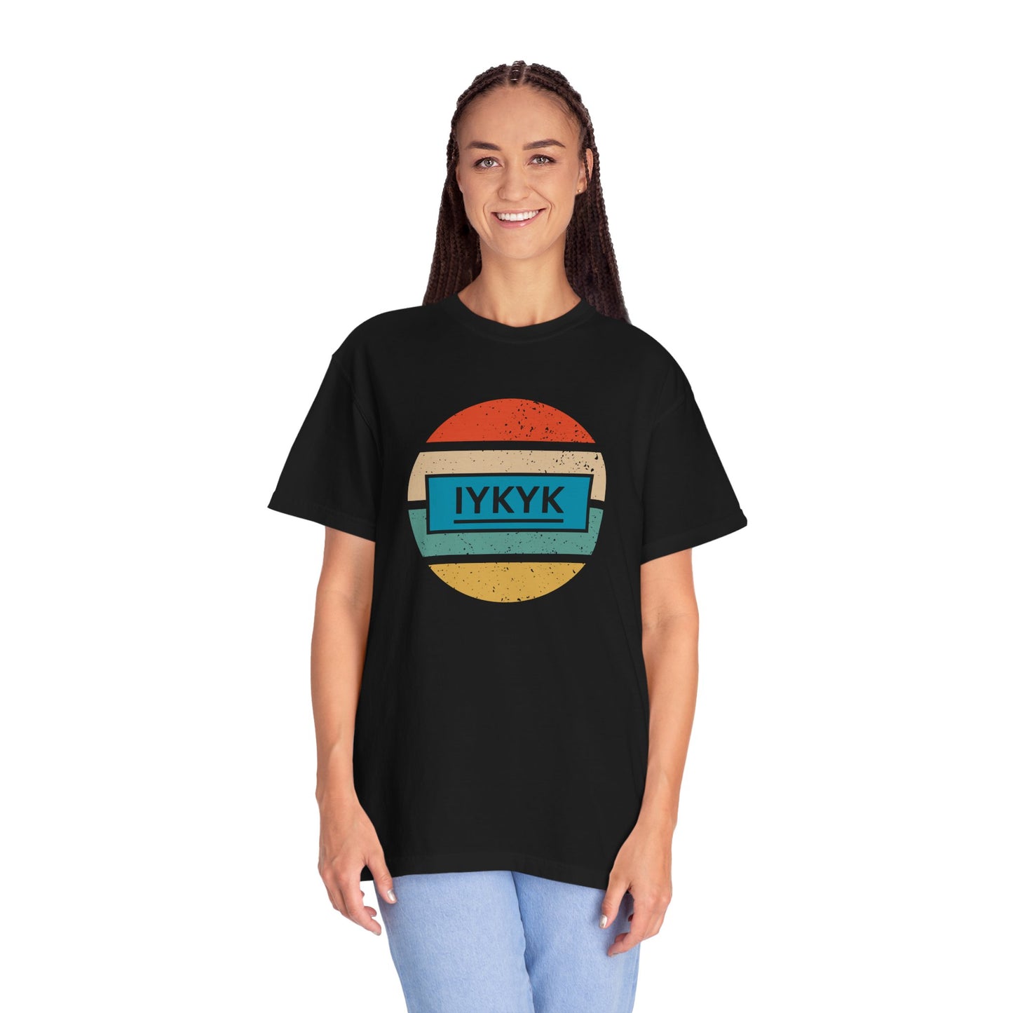 IYKYK Vintage Style Tee with Retro Rainbow
