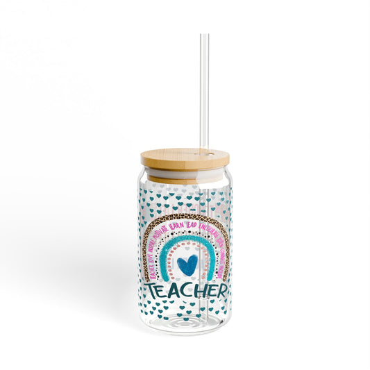 Teacher Life Teacher Can Glass Teacher Appreciation Week 16oz Sipper Glass With Lid and Straw Back To School Teacher Gift End Of Year Gift