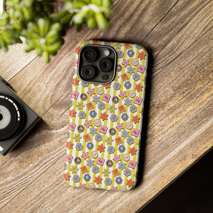 Yellow and White Striped Summer Themed Phone Case