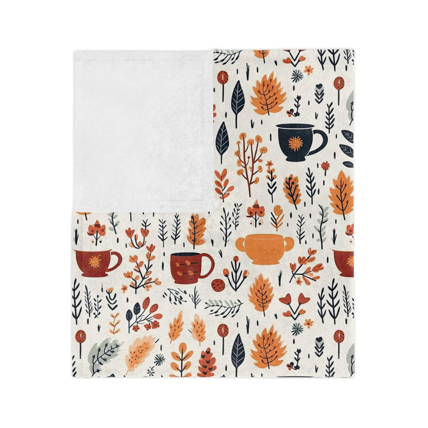 Cozy Floral Velveteen Blanket, Soft Throw for Fall Decor, Seasonal Gift, Home Warmth, Autumn Blanket for Snuggling