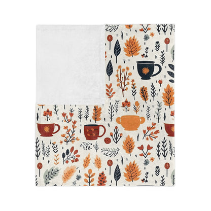 Cozy Floral Velveteen Blanket, Soft Throw for Fall Decor, Seasonal Gift, Home Warmth, Autumn Blanket for Snuggling
