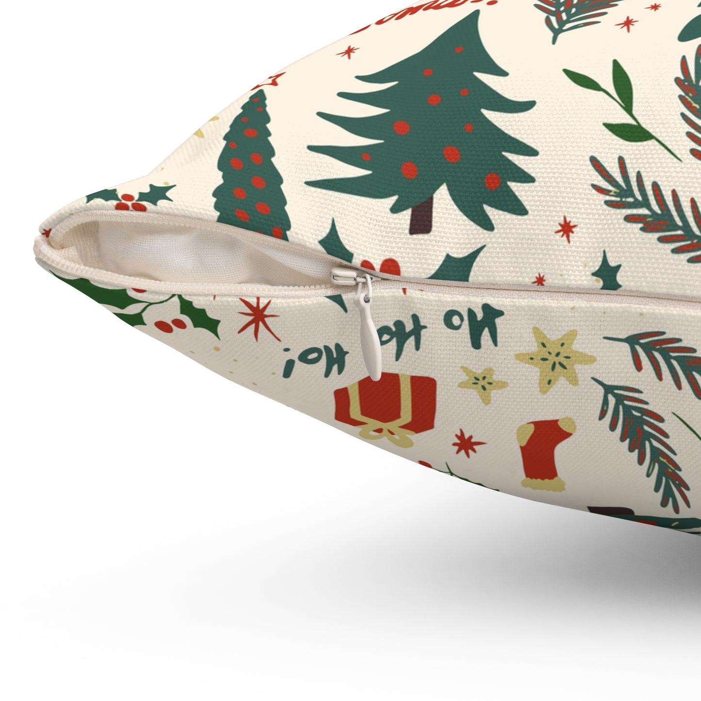 Holiday Throw Pillow – Red & White Christmas Decorative Pillow