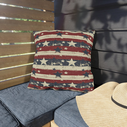 Stars & Stripes - Outdoor Throw Pillow