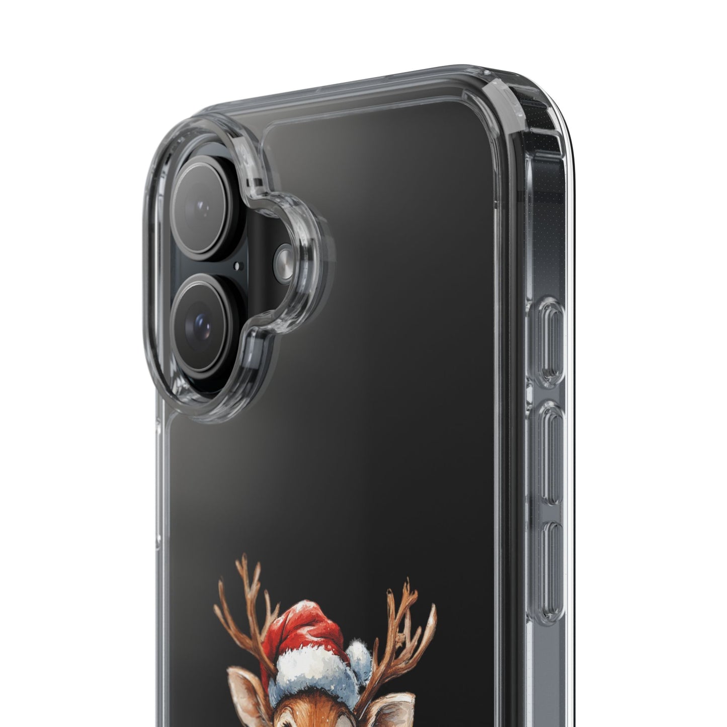 Festive Reindeer on a Clear Phone Case