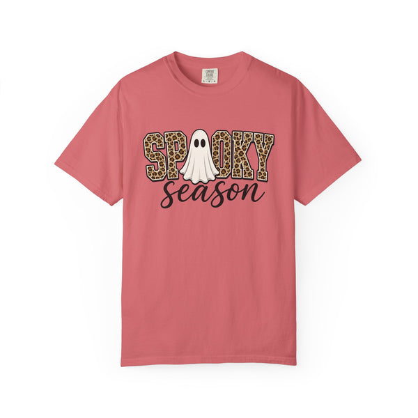 Spooky Season Leopard Print Ghost Halloween Graphic T-Shirt