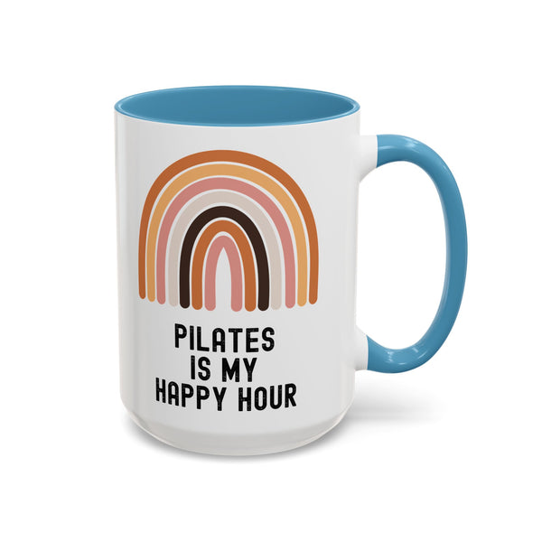 Pilates Is My Happy Hour Funny Coffee Mug Gift for Pilates Lover Women Workout Cup Mothers Day