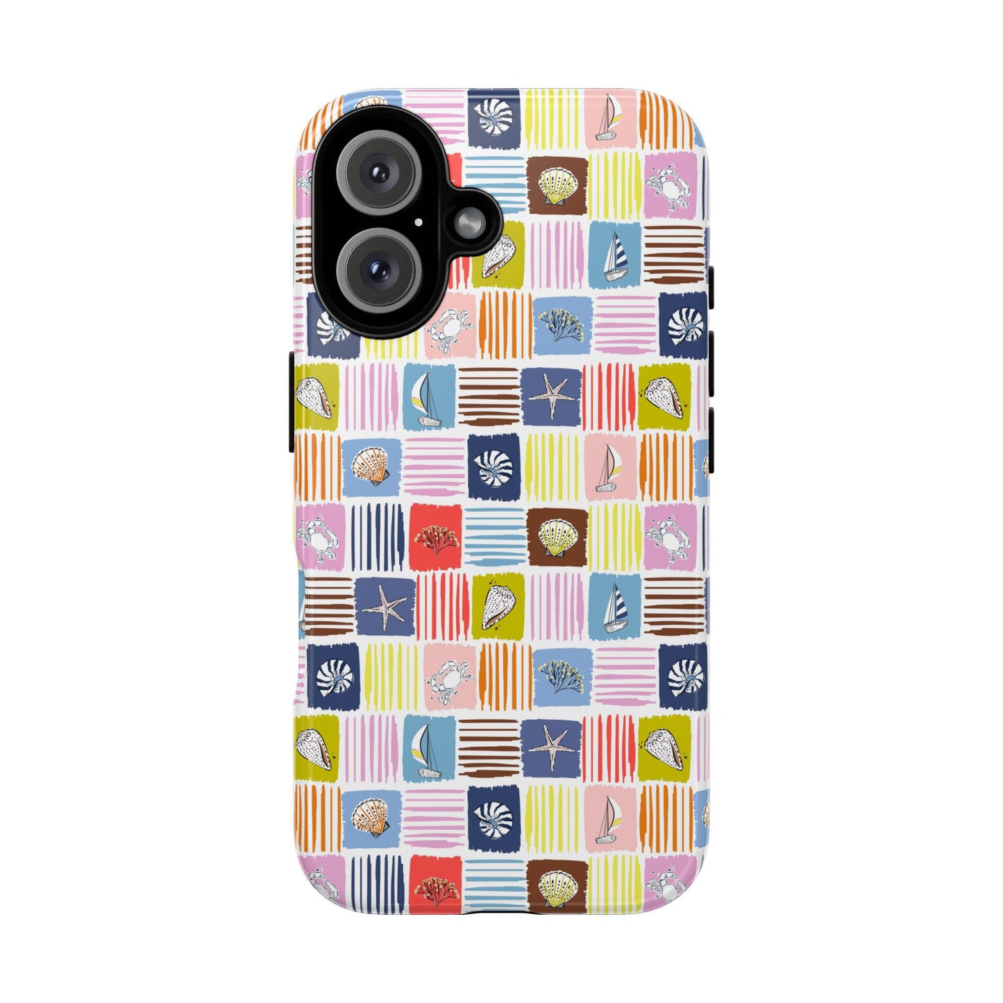 Colorful Seashells Sailboats and Starfish Summer Themed Phone Case