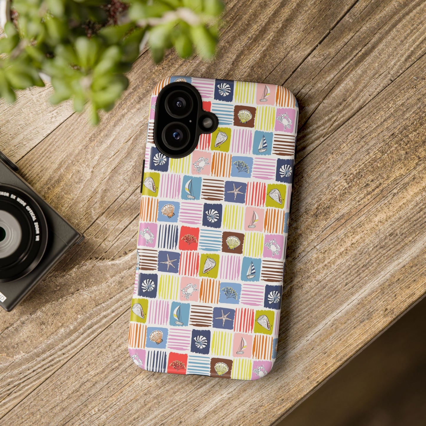 Colorful Seashells Sailboats and Starfish Summer Themed Phone Case