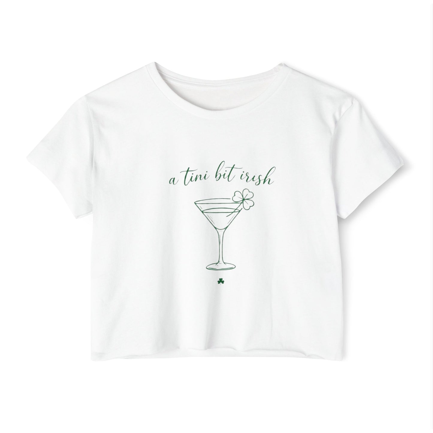 a tiny bit Irish Crop Top | Martini Shamrock St. Patrick's Day