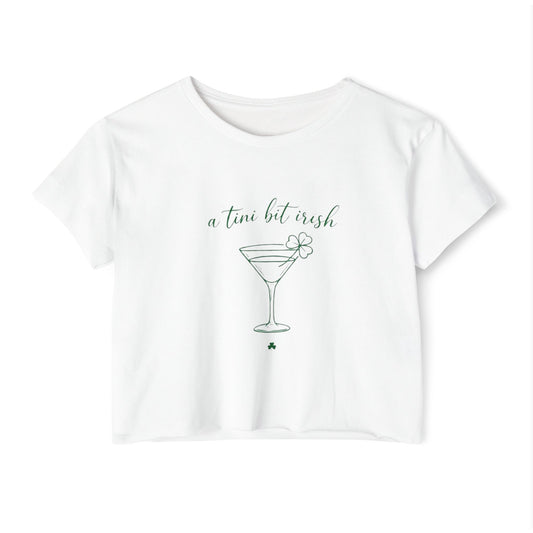 a tiny bit Irish Crop Top | Martini Shamrock St. Patrick's Day