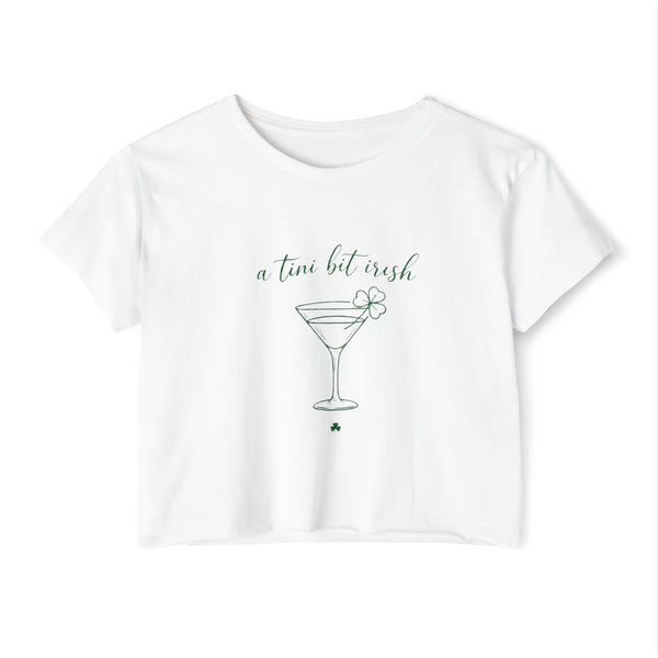 a tiny bit Irish Crop Top | Martini Shamrock St. Patrick's Day