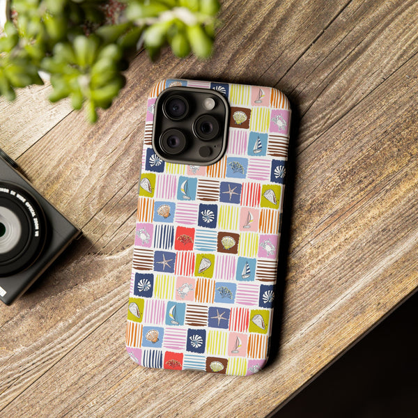 Colorful Seashells Sailboats and Starfish Summer Themed Phone Case
