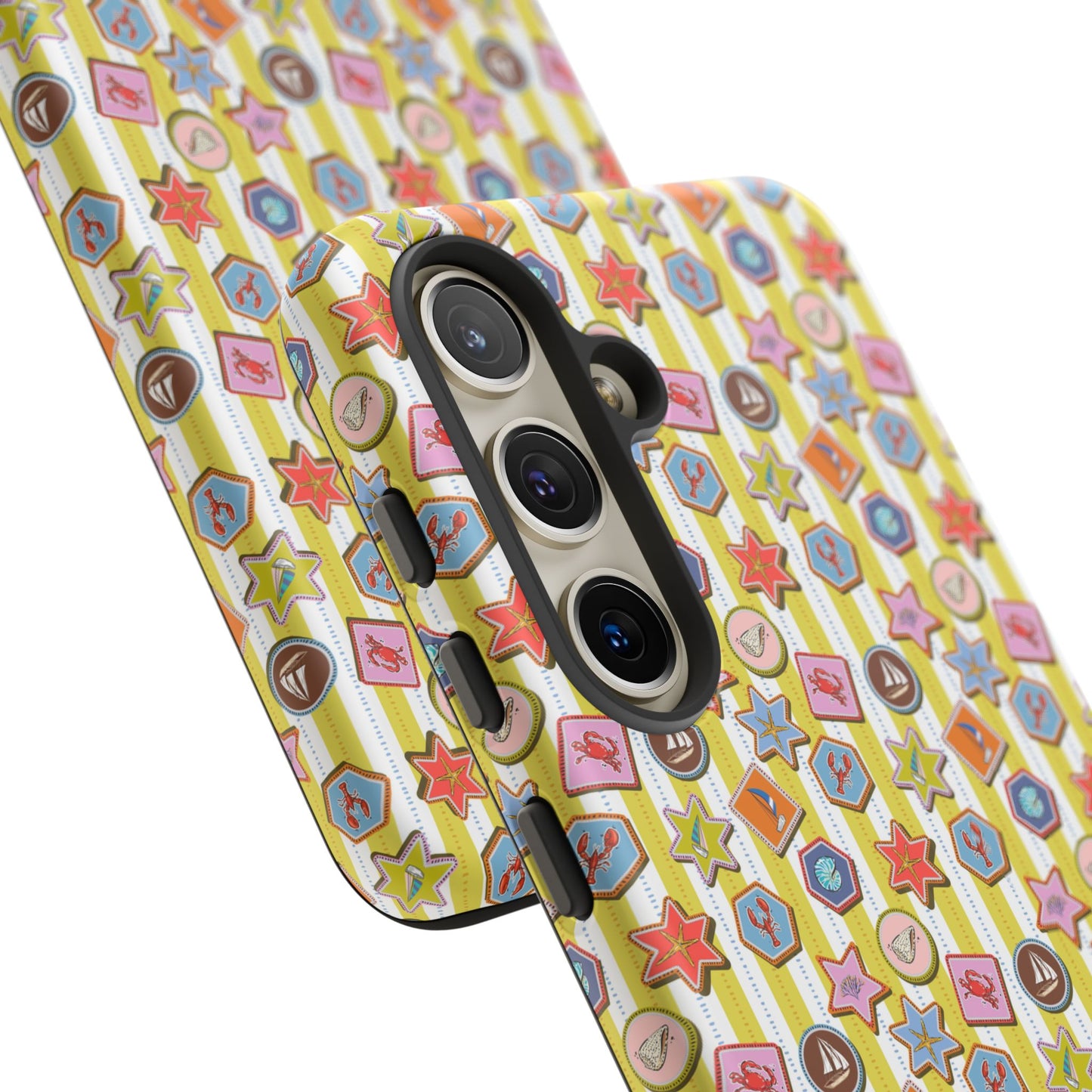 Yellow and White Striped Summer Themed Phone Case