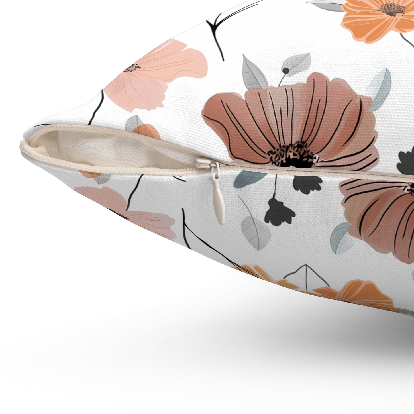 Blush and Mustard Floral - Indoor Throw Pillow