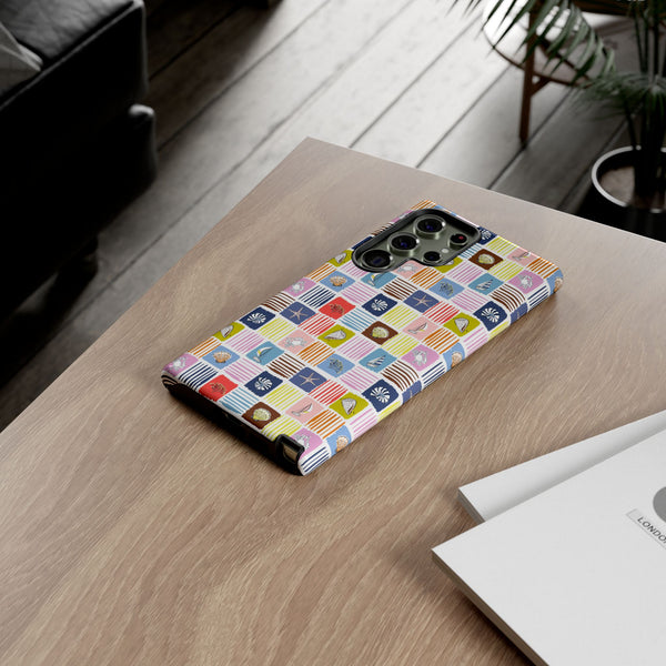 Colorful Seashells Sailboats and Starfish Summer Themed Phone Case