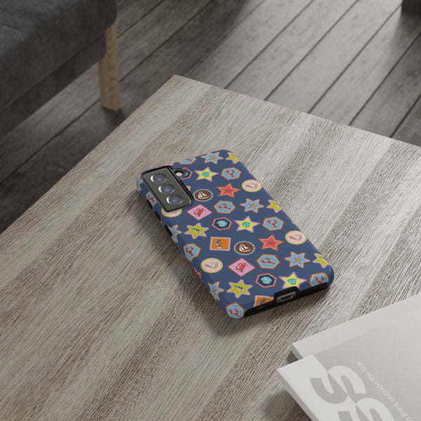 Lobsters Sailboats and Seashells on Navy Blue Phone Case